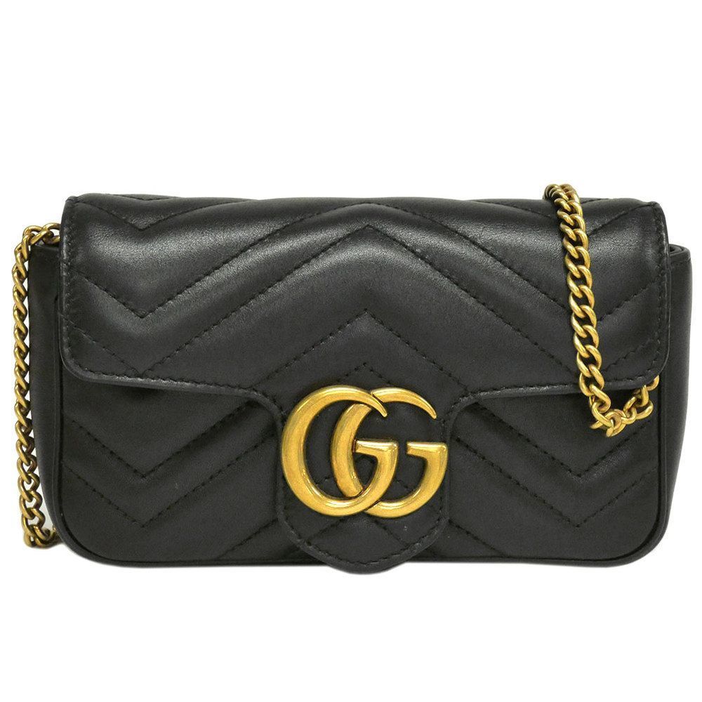 Gucci GG Marmont Quilted Leather Super Mini Bag Black